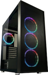 LC-Power Gaming Wanderer X Midi Tower Κουτί Υπολογιστή με Πλαϊνό Παράθυρο και RGB Φωτισμό Μαύρο