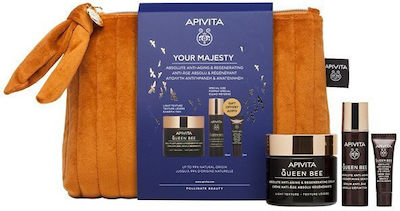 Apivita Your Majesty (Light Texture) Skin Care Set for Αnti-ageing with Serum , Eye Cream , Toiletry Bag & Face Cream