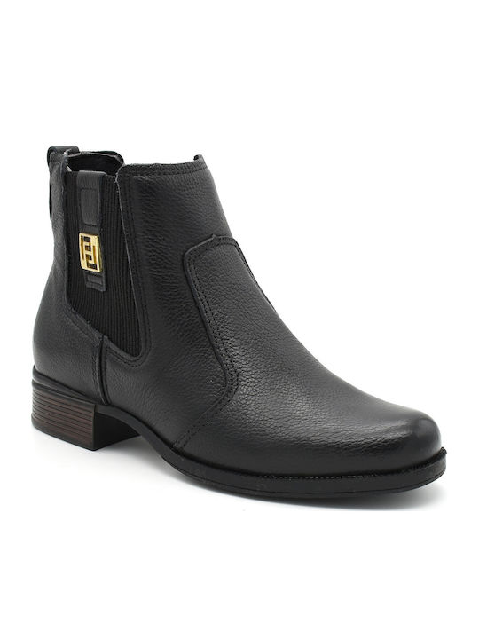 Pegada Leder Damen Chelsea Stiefeletten Schwarz