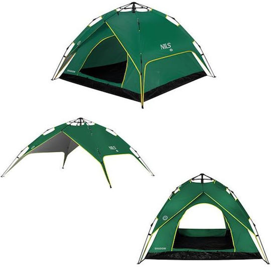 Nils Camping Tent Igloo Green with Double Cloth 4 Seasons for 3 People 200x200x140cm