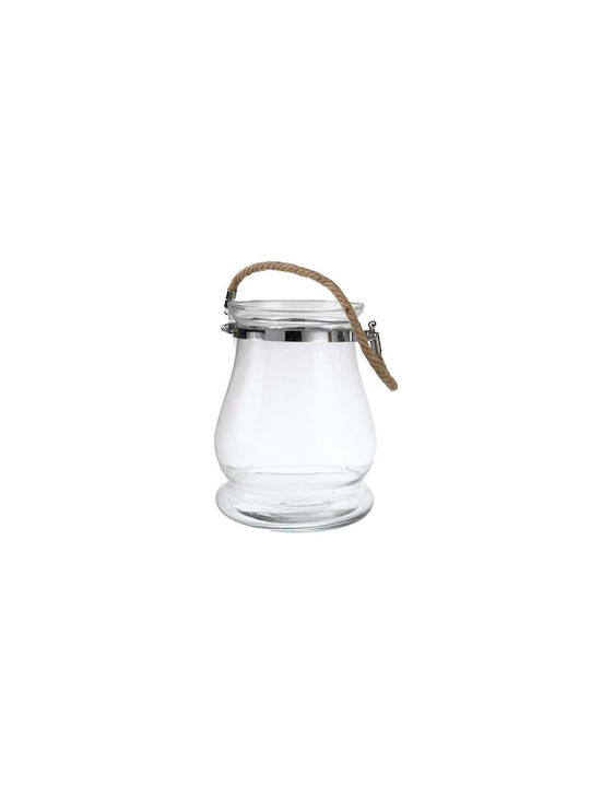 Glass Lantern Transparent 13x13x13cm