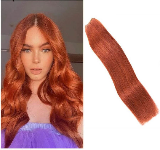 Hairpieces with Natural Hair in Light Copper Color 350 50cm