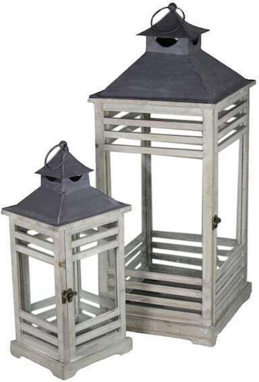ED Collection Фенерче Дърво Сив 29x27x67бр 1бр