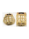 Tabletop Bamboo Lantern Beige 23x20cm