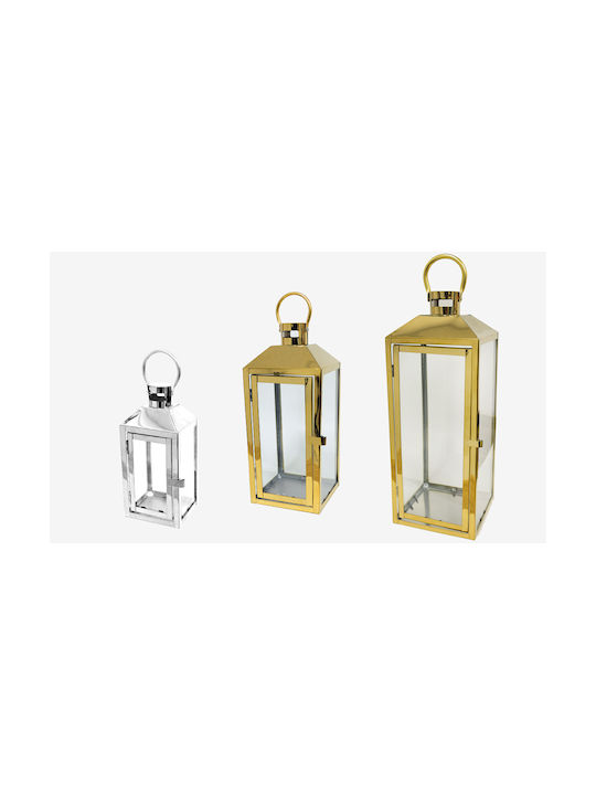 Floortop Metallic Lantern Silver 14cm