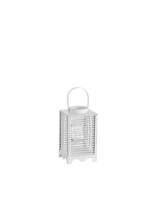 Palma Emporio Tabletop Wooden Lantern White 32cm