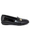 Leder Damen Mokassins in Schwarz Farbe