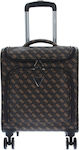 Guess Cabin Travel Suitcase Brown with 4 Wheels Height 40cm.