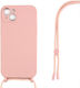 Rixus Back Cover Silicon cu Curea Roz (iPhone 14 Plus)