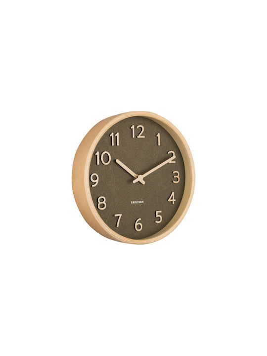 Karlsson Wall Clock Wooden Brown Ø22cm