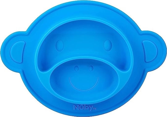 Nuby Παιδικό Πιάτο Φαγητού από Σιλικόνη Μπλε