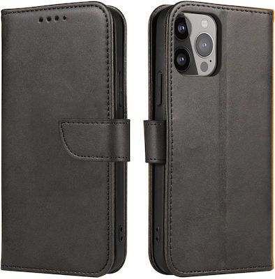 Magnet Wallet Silicone / Leather Black (iPhone 15 Plus)