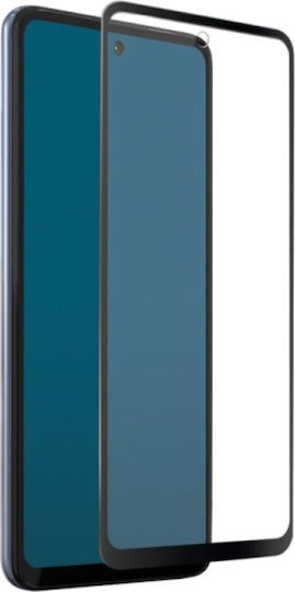 SBS Vollflächig gehärtetes Glas Schwarz (Moto G72)