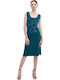 Sommer Midi Damenkleid Grün