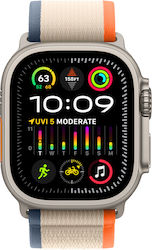 Apple Watch Ultra 2 Titanium 49mm Waterproof with eSIM and Heart Rate Monitor (Orange/Beige Trail Loop - M/L)