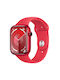 Apple Watch Series 9 Aluminium 45mm Waterproof with Heart Rate Monitor ((PRODUCT)RED with (PRODUCT)RED Sport Band (M/L))