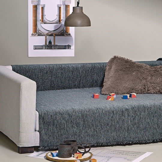 Kentia Kanon Armchair Throw Chenille 170x180cm 24 Dark Grey