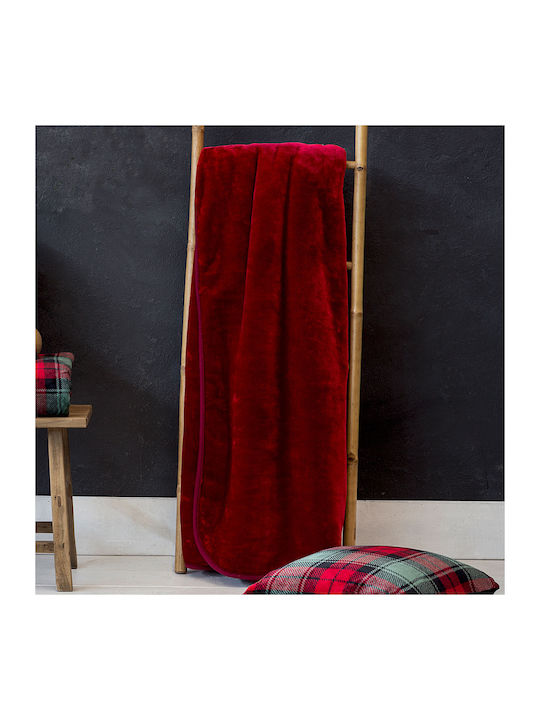 Nima Coperta Κουβέρτα Βελουτέ Μονή 160x220εκ. Red
