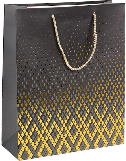 Keskor Papier Tasche für Geschenke Schwarz 26x10x32cm.