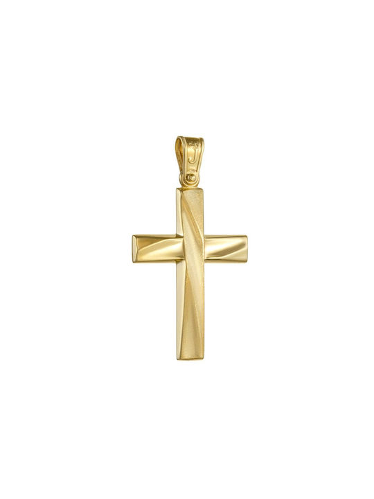 Papoulidis Jewellery Herren Gold Kreuz 14K mit Kette