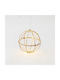 Hängendes Kugel Ornament Ornament Metallisch Beleuchtet Weiß 22x22cm