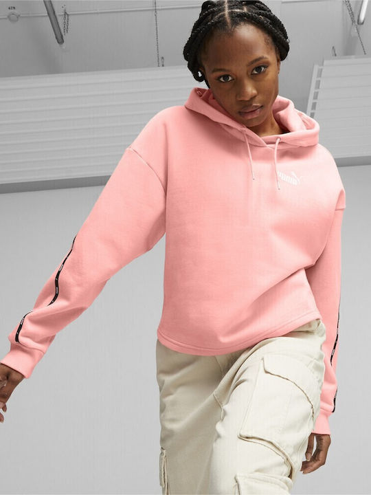 PUMA Ess Tape Cropped Γυναικείο Φούτερ με Κουκο...