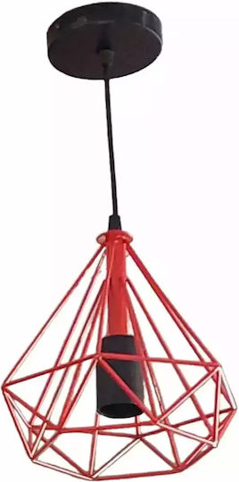 Stimeno Pendant Light Red Rail with Socket E27 20cm
