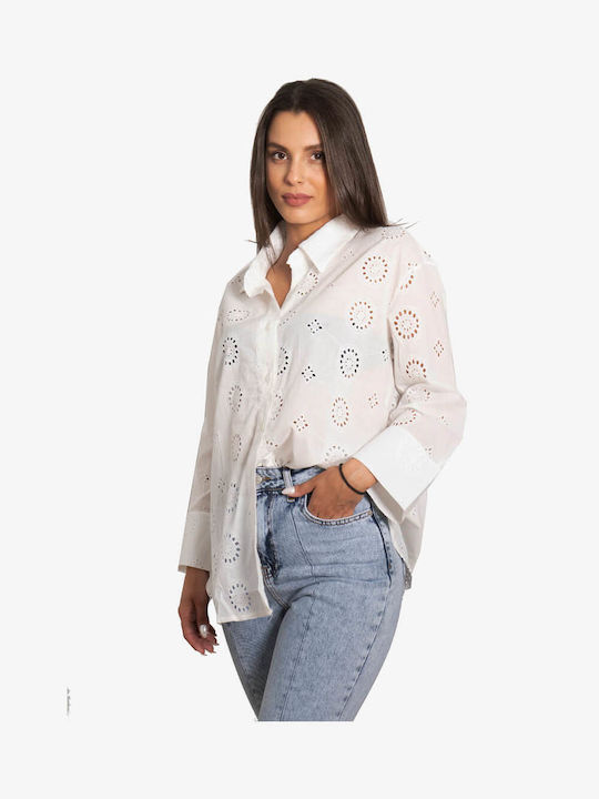 Olian Women's Long Sleeve Shirt White