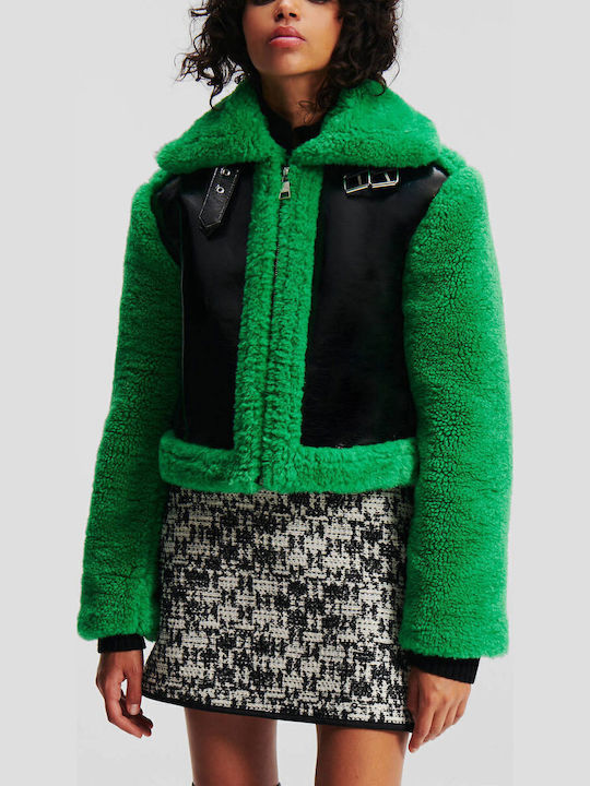 Women's Short Lifestyle Jacket for Winter Green
