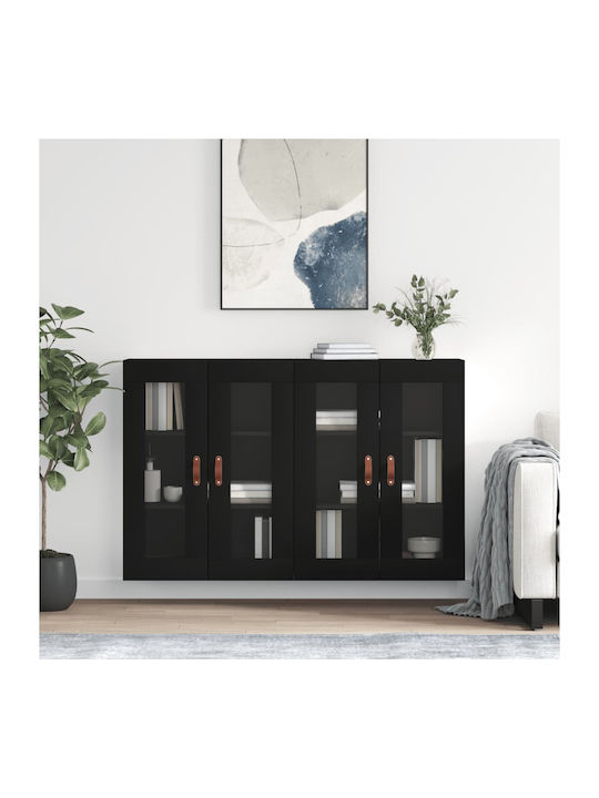 Wooden Buffet Μαύρα L69.5xW34xH90cm