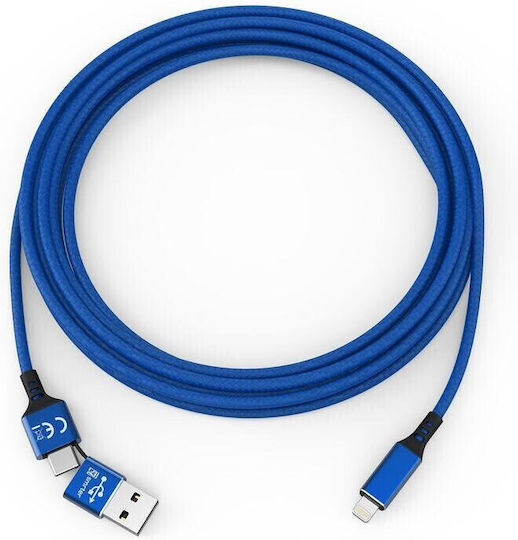 Smrter USB-A zu Lightning Kabel Blau 1m