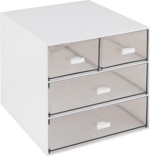 Kosmetikorganisator mit Schubladen Weiß 17x15,5x14,5cm