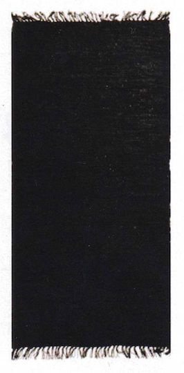 Persika Leather Rugs Solid Leather with Fringes Black