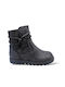 SmartKids Kids PU Leather Boots with Zipper Black