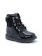 Conguitos Kids Patent Leather Military Boots Black