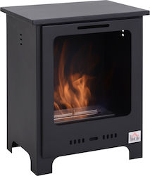 HomCom Indoor Floor Bioethanol Fireplace Black 40x30x50cm