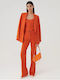 Damen Stoff Hose in Bootcut Passform Orange