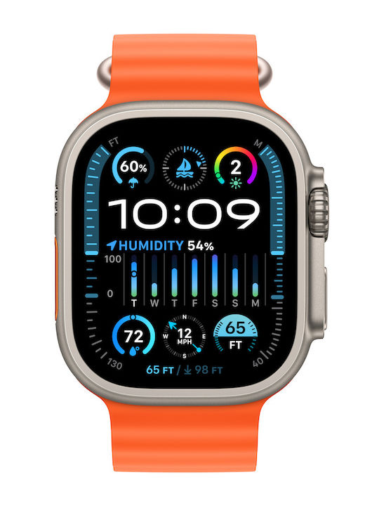 Apple Watch Ultra 2 Ocean Band Titanium 49mm eSIM Orange Ocean Band Skroutz.gr