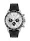 Philipp Plein Street Couture Ceas Bărbați 43mm Cronograf Baterie cu Curea Din Cauciuc Argintie