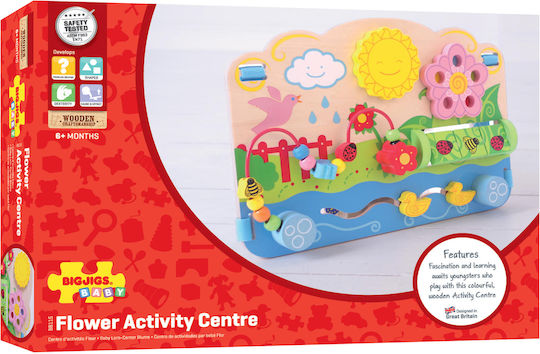 Big Jigs Activity Cube Wooden Activity Center With Flowers made of Wood for 6++ Months