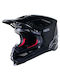 Alpinestars Supertech M10 Solid Black Κράνος Μηχανής Motocross ECE 22.06