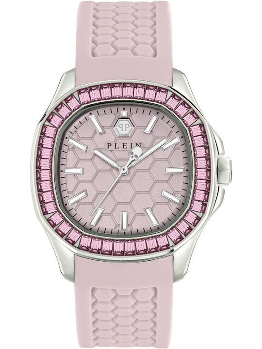 Women's Watch with Pink Rubber Strap