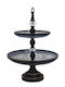 Fylliana Glass Dessert Tower Stand with 2 Tiers Gray