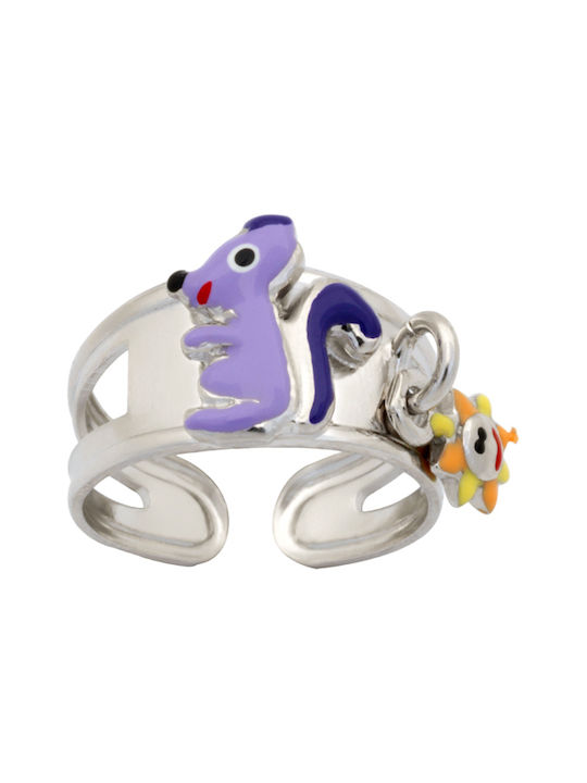Woofie Kinder Ring mit Design Stern aus Silber 2884