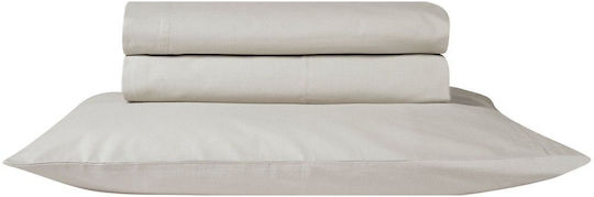 Kentia Bettlaken für Einzelbett mit Gummiband 90x200+35cm. Essential Ecru - No color code.