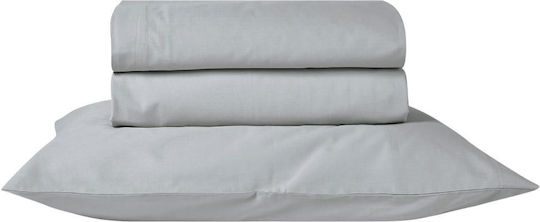 Kentia Cearșaf Single cu Elastic 90x200+35cm. Essential Gri deschis