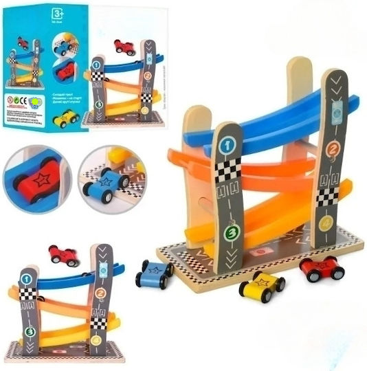 Marionette Wooden Toys Garaj De Mașini Pista Pentru 3+ Ani
