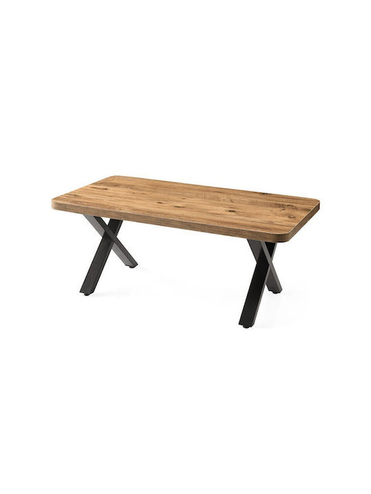 Toledo Tisch Speisesaal Holz mit Metallgestell Acacia 110x65x43cm