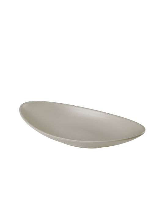 Leone Platou de Servire Oval Lemn Gri 25x25buc 1buc