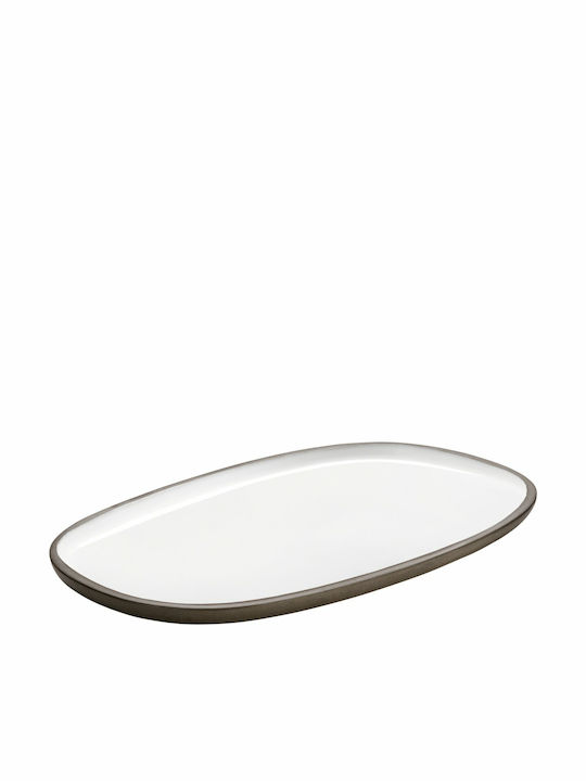 Playground Servierplatte Oval Keramik Weiß 30x18cm 1Stück